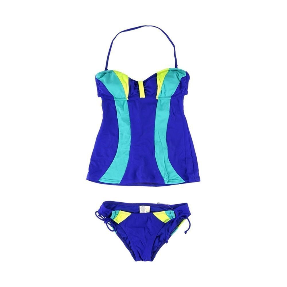 HOBIE WOMAN’S COLOR BLOCK 2-PIECE SWIMSUIT 
Size - Large